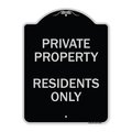 Signmission Designer Series Sign-Residents Only, Black & Silver Heavy-Gauge Aluminum, 24" x 18", BS-1824-9894 A-DES-BS-1824-9894
